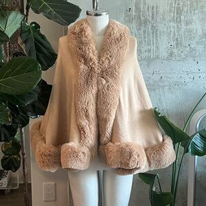 Adrienne Vittadini Soft Tan Teddy Jacket